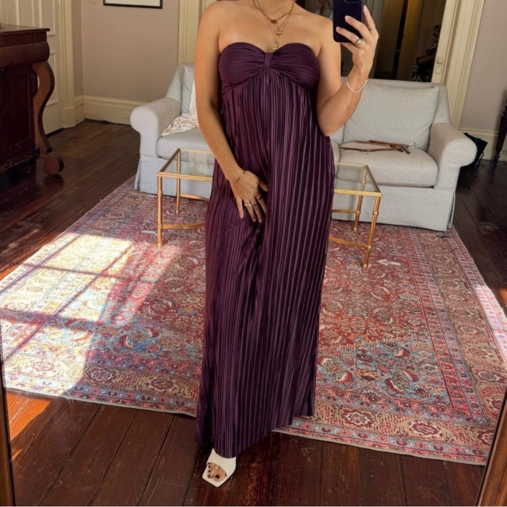 COPY - LULUS BRIDESMAIDS STRAPLESS DRESS PURPLE